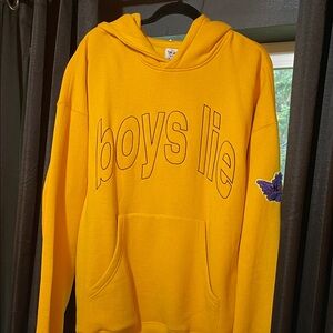 Boys Lie Yellow Hoodie with Purple Detail